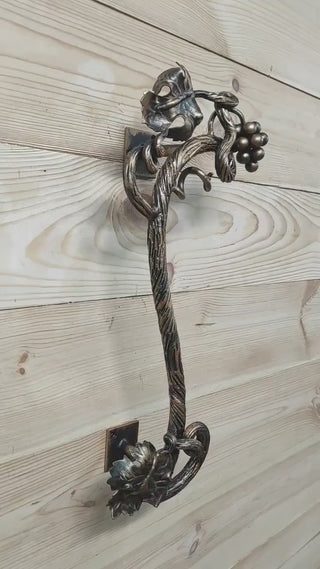 Door handle, Wrought iron handle Branch, Hand forged handle, Front Door handle, Metal handle, Barn door handle, Door pull