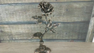 Iron candlestick, Forged candlestick, Forged rose, Forged flower, Rose candlestick, Iron rose, Handmade candlestick