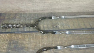 Hand Forged Stainless Steel Grilling Skewer Set: Iron Gift