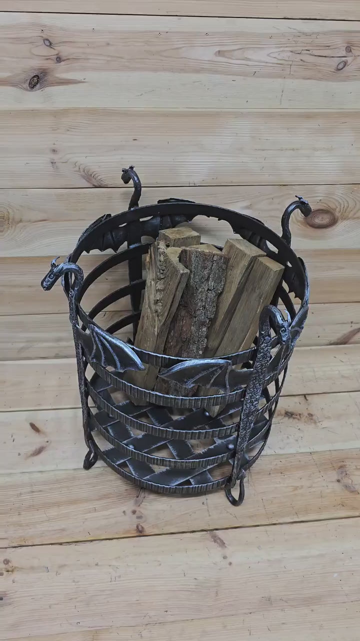 Fire Wood holder Dragons, Firewood storage, firewood basket