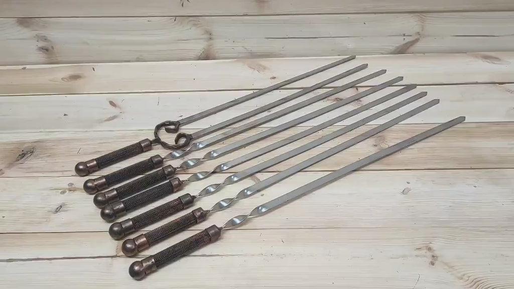 Grilling Set, Grilling Gift, Hand Forged, Grill Utensils, Iron Gifts, Steel Gift, Cookware For, Stainless Steel Skewers, Birthday Gift