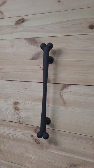 Hand Forged Dog Bone Door Handle: Large Metal Barn Door Pull