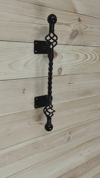 Front door handle, Wrought iron handle, Hand forged handle, Door handle, Metal handle, Barn door handle, Door decor