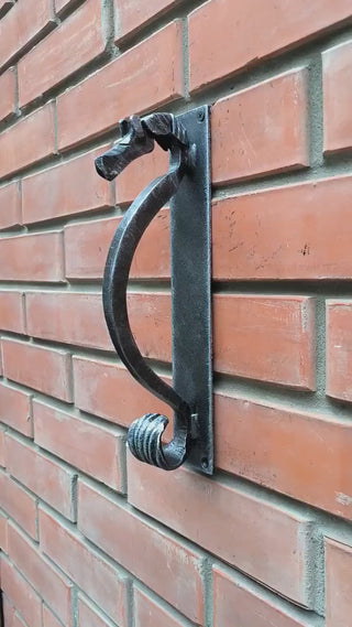 Hand Forged Steel Horse Barn Door Handle: Rustic Stable Decor