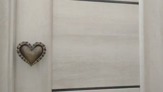 Hand Forged Heart Door Handle: Rustic Metal Decor