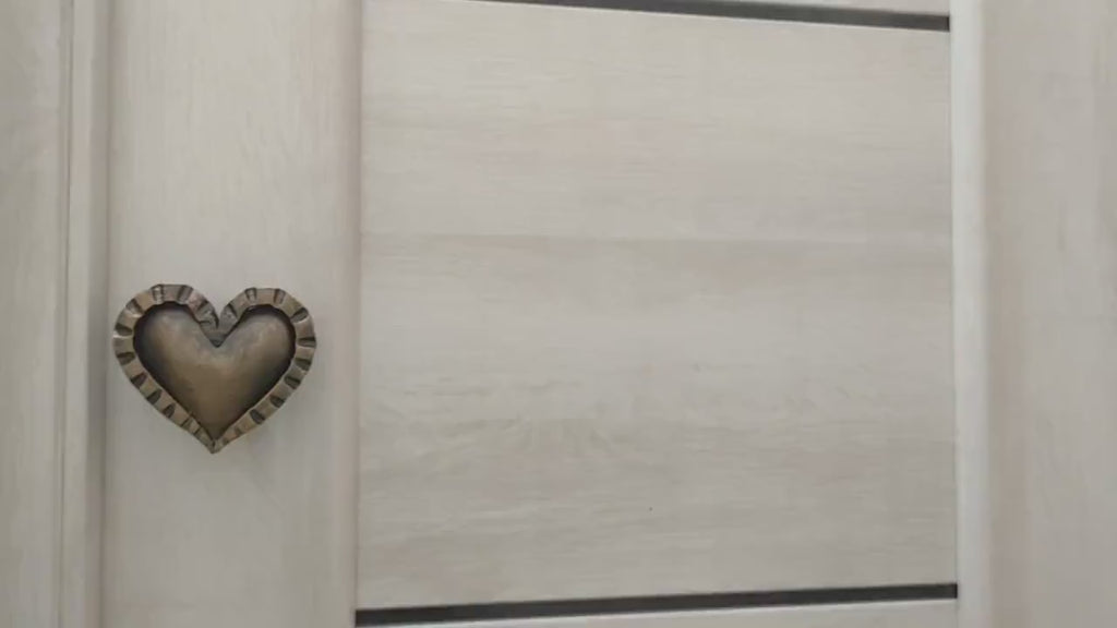 Hand Forged Heart Door Handle: Rustic Metal Decor