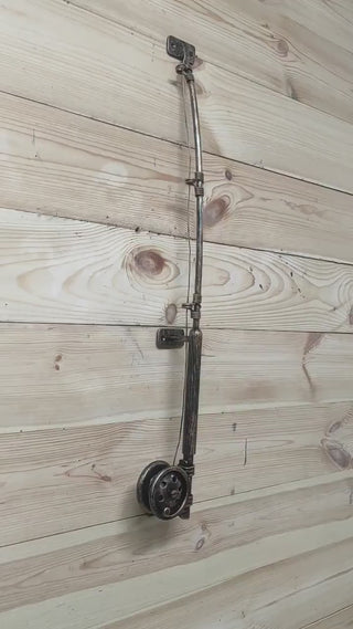 Fishing rod Door Handle, Unique handcrafted door handle, Unusual door decor, Barn Door Handle, Iron Door Pull