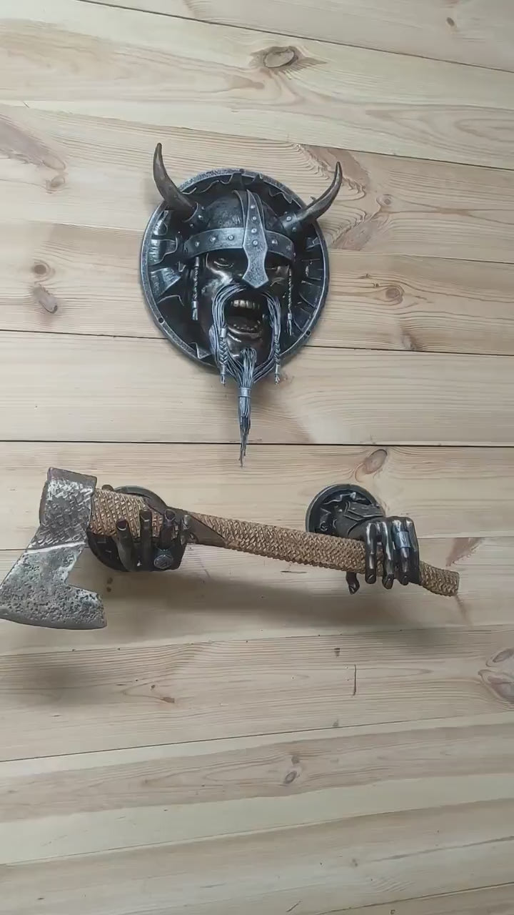 Axe Holder Hammer Holder Wall Weapon Holder Viking Wall Decor Warrior