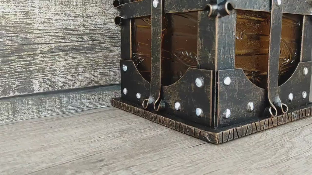 Hand Forged Medieval Lantern: Wrought Iron Ceiling Light