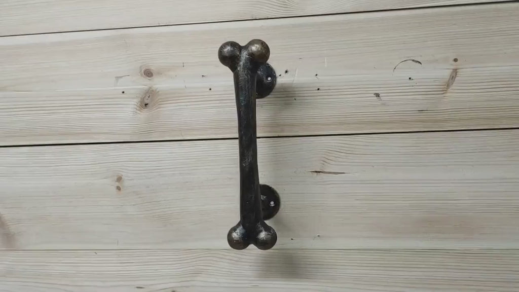 Door handle dog bone, barn door handle, door handle, metal handle, hand forged handle