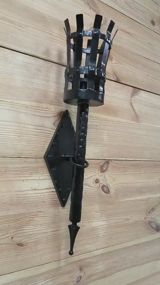 Hand Forged Black Metal Wall Sconce Lighting Fixture