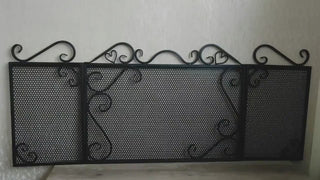 Handmade Metal Fireplace Screen: Folding Fire Shield, Fireplace Decor