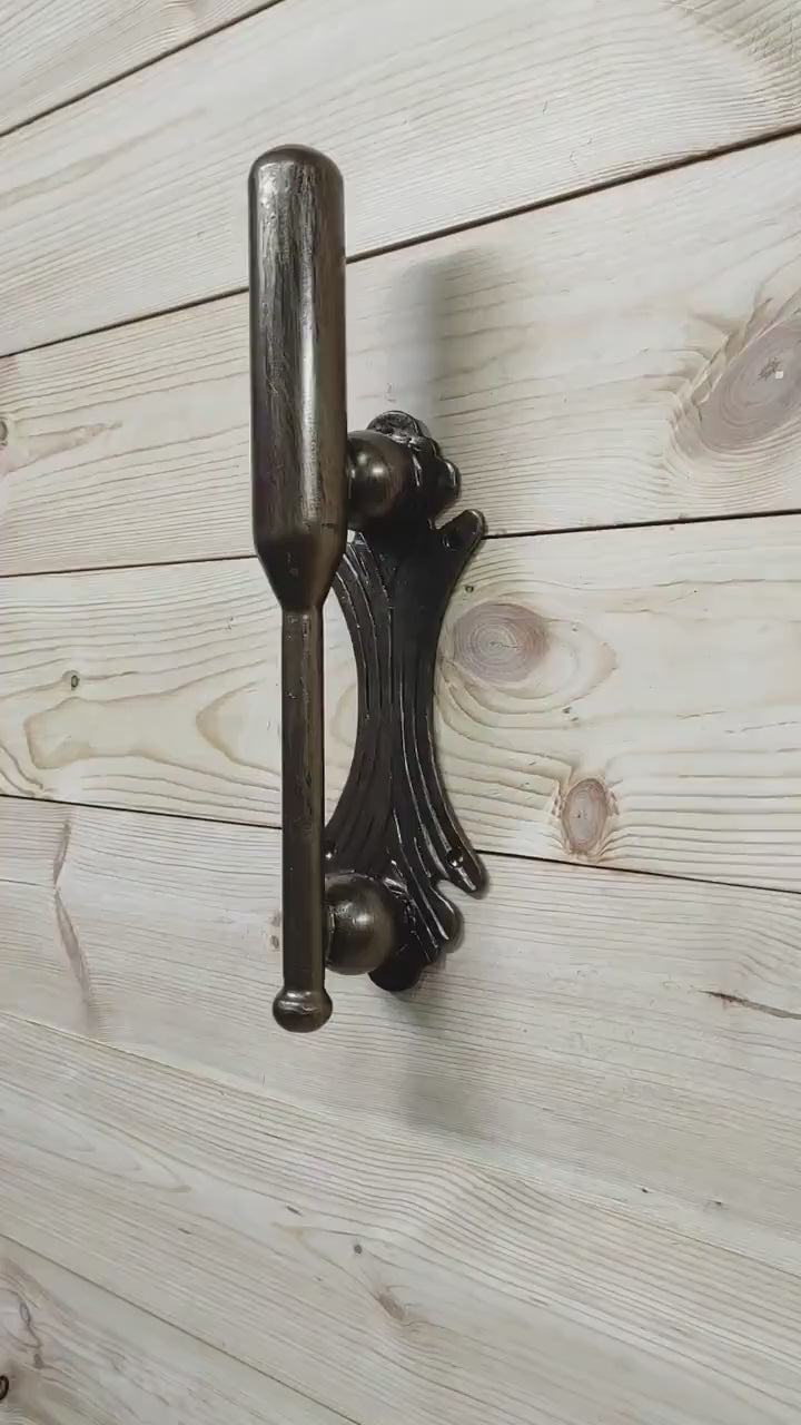 Hand Forged Iron Door Handle: Rustic Barn Door Decor